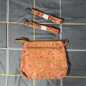 👜NWT DZOLIK Tan With Red Cork Crossbody Bag